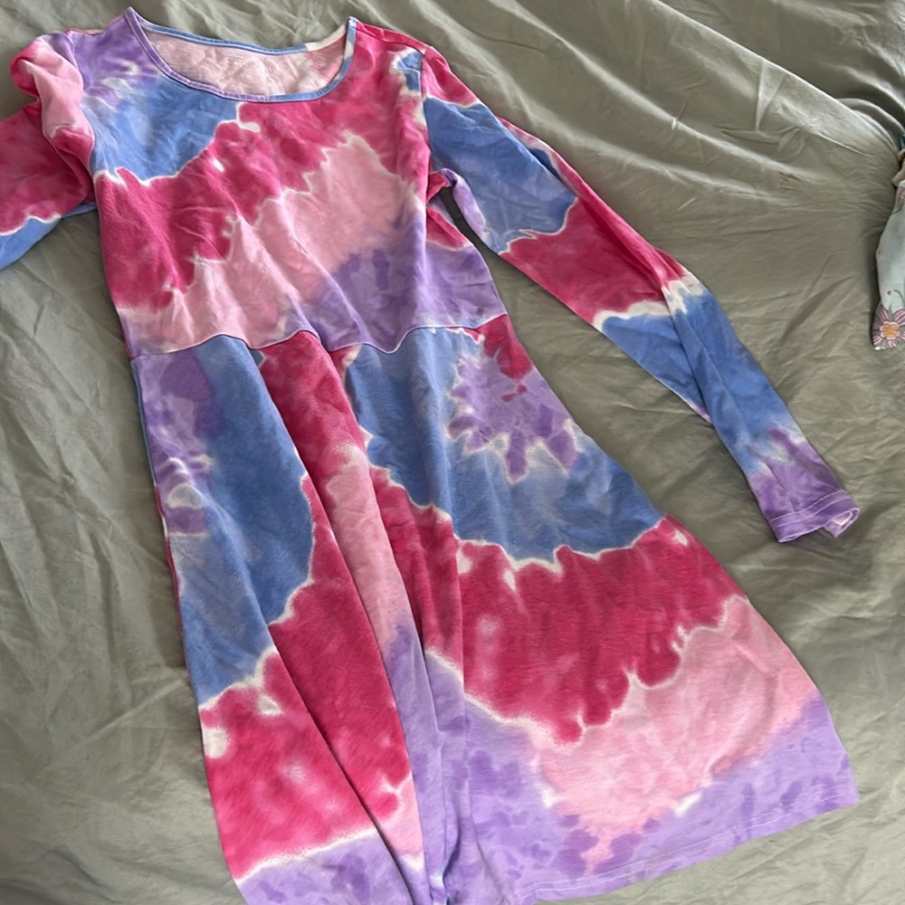 New long sleeve tie dyed children’s place dress